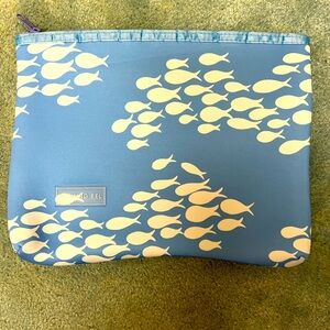 Fighting Eel NWT Neoprene Pouch in Iris Fish